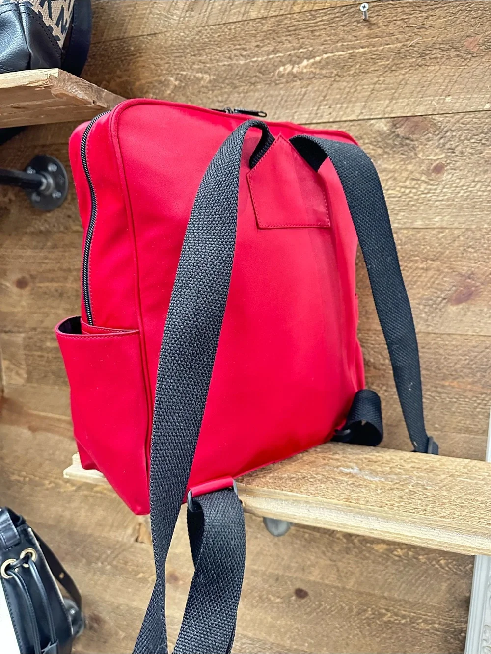 kate spade Red Nylon Messenger Crossbody with Black Strap